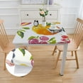 thumbnail image 2 of BANET Fresh Fruits Vinyl Flannel Backed Tablecloth, Bold and Colorful Pattern Waterproof Patio, BBQ, Indoor Outdoor Tablecloth, Square white, 2 of 7