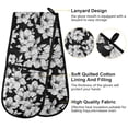 thumbnail image 4 of Dailycode Double Sided Oven Mitt with Loop Heat Resistant Kitchen Long Potholders 7" x 35" Magnolia Floral Flowers and Leaf, 4 of 6