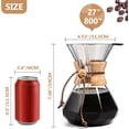 thumbnail image 3 of Pour Over Coffee Maker 27 OZ, 8 Cup Borosilicate Glass Drip Coffee Maker with Reusable Stainless Steel Filter and Cork Grip for Home Café 800 ML (Diamond Shape), 3 of 15