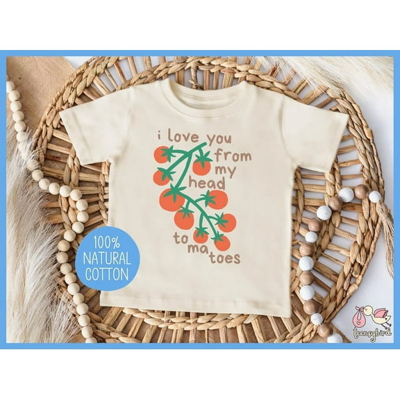 Cute Tomatoes Shirt, I Love You From My Head Tomatoes Tee, Farmers Market Childrens T-shirt, Fruit Vegetable Vegan Tshirt