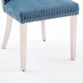 thumbnail image 3 of S-HOME Modern Solid Wood Dining Chairs with Chrome Plating Legs Set of 2 Featuring Velvet Upholstery , Light Blue, 3 of 15
