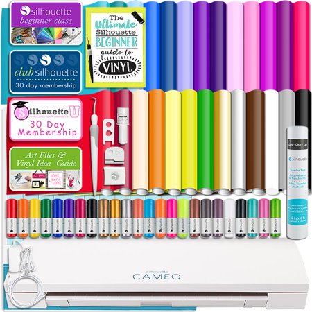 Hematite Cameo - Silhouette Cameo 3 Bluetooth Bundle 26 Oracal 651 Sheets, Guides, 24 Pack Sketch Pens, and More