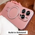 thumbnail image 2 of Magnetic Ring Case for iPhone 13 Pro Max Case Kickstand Built-in Camera Lens Protector Compatible with MagSafe Matte Soft Phone Case for 13 ProMax 6.7" - Pink, 2 of 10