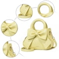 thumbnail image 3 of Modstep Women Mini Crossbody Purses Fashion Bow Leather Top Handle Shoulder Bags with Detachable Strap Ladies Daily Handbags Yellow, 3 of 6
