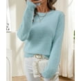 thumbnail image 5 of Womens Soft Knit Sweater Fall Dressy Casual Pullover Tops Light Blue XL, 5 of 8
