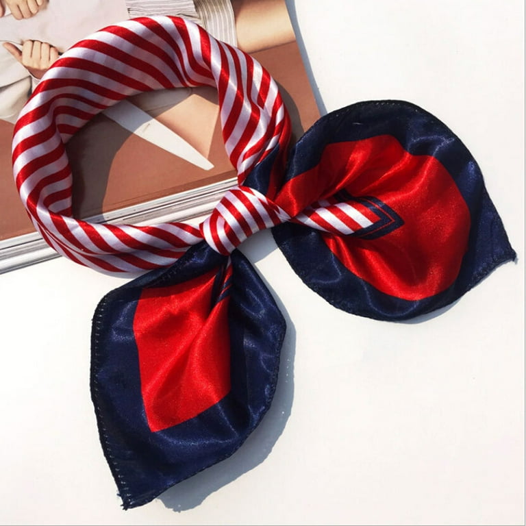 1pc Lady Long Skinny Silk Scarf Hairband Neck Tie Design Print