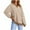 #0502-Khaki, variant on Ailaofu Women’s Striped Oversized Sweatshirt Pullover Polo Shirt Color Block V Neck Long Sleeve Y2K Top