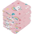 thumbnail image 3 of Unicorn Love Pink Washcloth 12x12in Set, 6 Pack Absorbent Cotton Towel Square Kitchen Dishes Towels, Soft Cleaning Face Hand Towel Fast Drying Wash cloth, 3 of 7