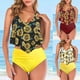 thumbnail image 2 of Gibobby Conjunto de Bikini Traje de baño Vintage de dos piezas para mujer, conjunto de Bikini con estampado de cintura alta fruncido y cuello Halter Retr(Negro,G), 2 of 5