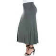 thumbnail image 2 of 24/7 Women's Plus Size Comfort Apparel Womens Comfortable Fit Elastic Waist Plus Size Maxi Skirt, 2 of 4