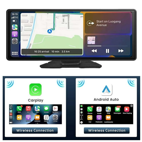 10.26 inch For Wireless Carplay Android auto Portable Car Stereo Bluetooth Radio HD Touchscreen,GPS Navigation,Siri voice control,video,FM Receiver
