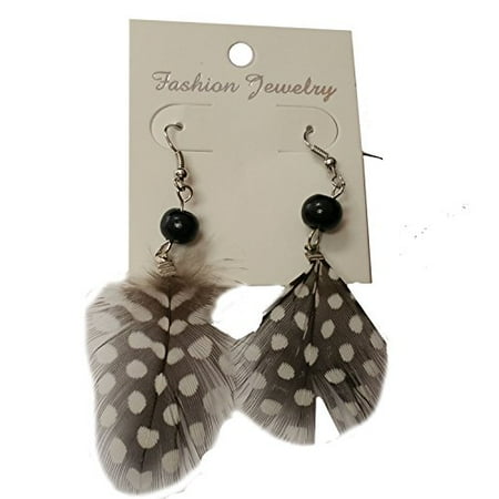 - Mojeska Fashion Polka Dot Natural Feather Earrings Fashion Jewelry