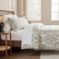 thumbnail image 6 of 100% Cotton Duvet Cover Set King Size, Boho Paisley Bedding Set with Zipper Closure & Corner Ties, Soft Breathable Cream Paisley Floral Duvet Cover for All Seasons, 6 of 8