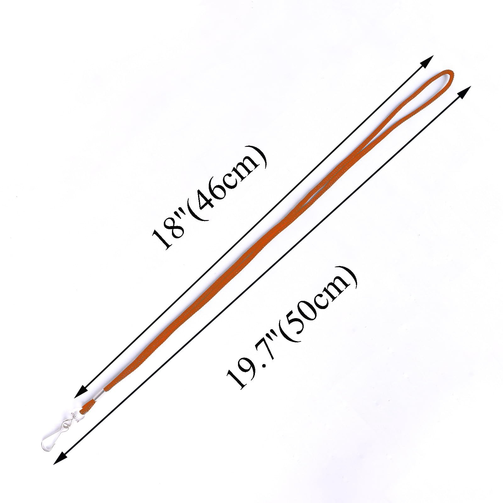 100 Pack Orange Badge Lanyards Business Card Id Employee Students Round 36" With Swivel Hook