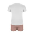 thumbnail image 5 of Women's Pajama Set Under $10 Short Sleeve And Shorts Casual Short Sleeve Round-Neck Blouses Shorts Home Sets, 5 of 6