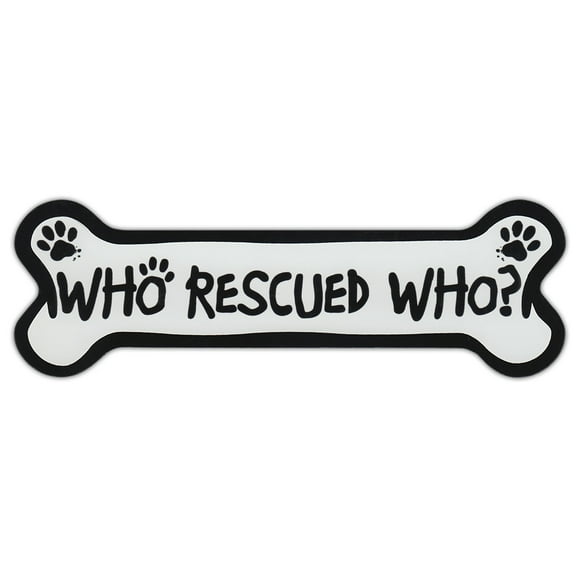 Dog Bone Shaped Car Magnets: Who Rescued Who w/Paws