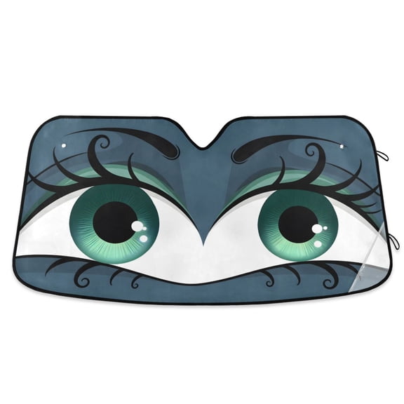 ALAZA Beautiful Eye Car Windshield Sun Shade Foldable UV Ray Sunshade Visor Protector 55 x 27.6in