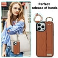 thumbnail image 6 of Allytechgroup 2024 New Trendy Back Case Cover for Apple iPhone 14 Pro Max, Premium PU Leather Luxury Design with Ring Holder Stand Bracket Bumper Shockproof Phone Case for Girls Women, Brown, 6 of 8