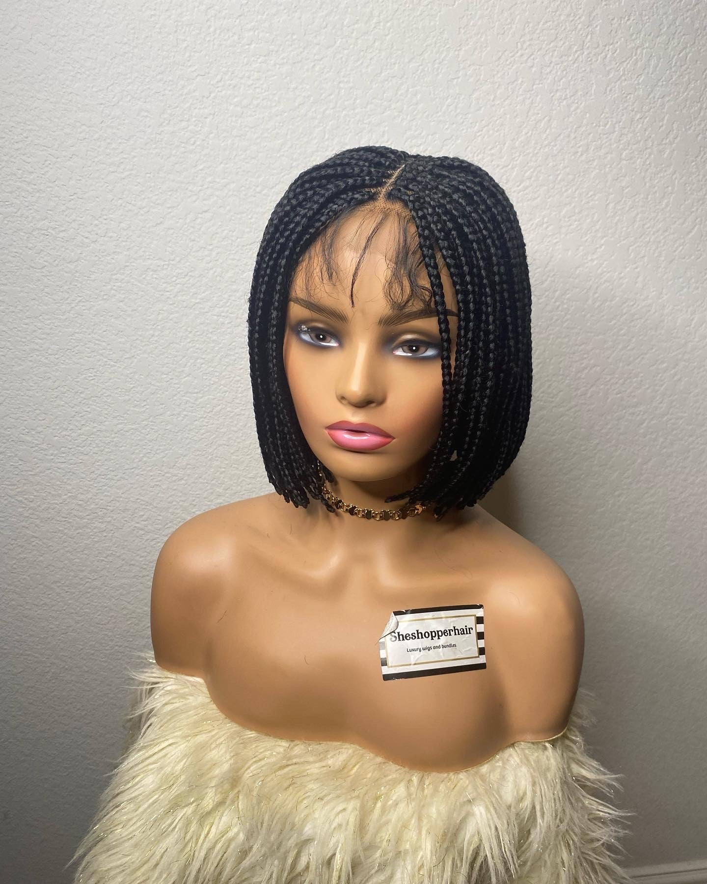 Braided bob hand braided bob wig braid wig glueless