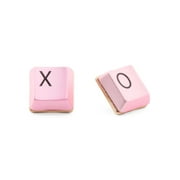 Betsey Johnson Pink XO Keyboard Keyboard Stud Earrings, Gold Tone Metal