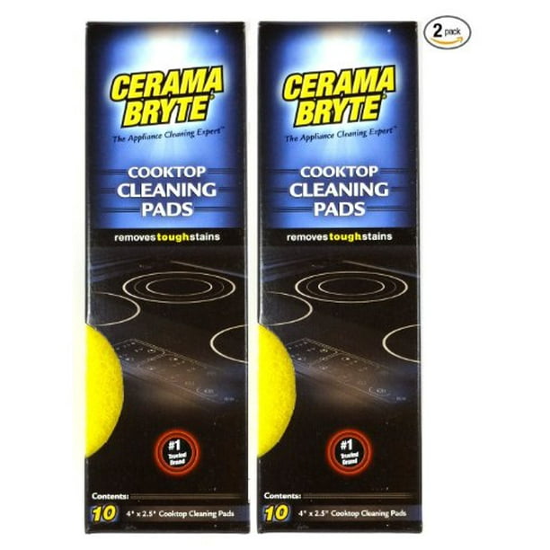 (2 Pack) Cerama Bryte Ceramic Cooktop Cleaning Pads, Total 20 Pads