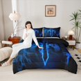 thumbnail image 4 of Castle Fairy 3-Piece Full Size Comforter Set - Christmas Tree Skate Holiday Print, 4 of 8