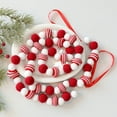 thumbnail image 6 of Cheapark Red & White Wool Felt Ball Garland Banner - Decor For Christmas Tree & Window, Festive Home Holiday Hanging Accent, 6 of 7