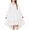 White, variant on Arshiner Girls Dresses Puff Long Sleeve Fall Winter Smocked High Low Swing Midi Dress with Pockets