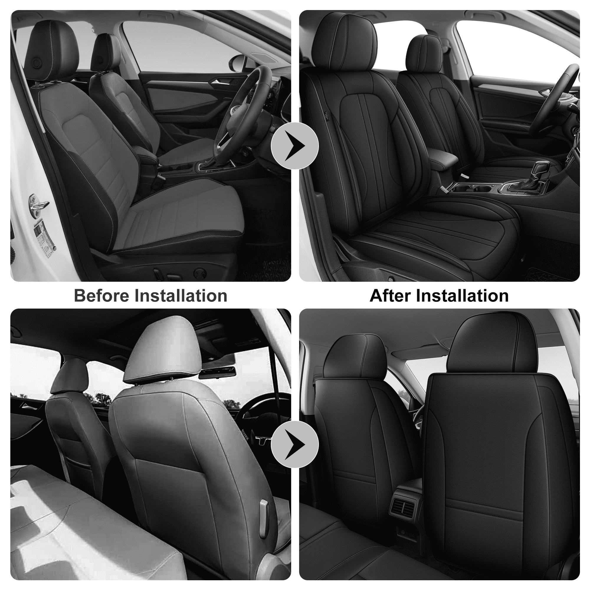 DIKSOAKR Car Seat Covers Front Seats for Lexus ES 350 300H 2007-2025 Waterproof Leather Seat Covers Comfort Car Seat Protector with Lumbar Support Black,Front Set(2 Seats)