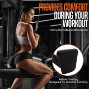 SQUATZ LAT Pull Down Bars - Cable Machine Attachment with Rubber Coated Handles for Comfort and Grip, Triceps Press Down Attachment for Cable Machine Rowing Machine, Weight Machine Accessories