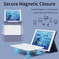 thumbnail image 5 of Detachable Wireless Keyboard Cover for iPad 7/8/9 Gen 10.2", Slim Folio Case with Apple Pencil Slot Adjustable Stand Auto Sleep Wake,Purple, 5 of 8