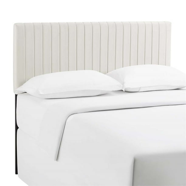 Modway Keira Velvet Full Queen Headboard in Ivory ...