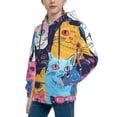 thumbnail image 2 of KLL Unisex Kids Boys Girls Hooded Pocket Pullover Hoodies-Colorful Cats Pattern Art, 2 of 5