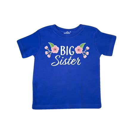 

Inktastic Big Sister with Pink Flowers Gift Toddler Boy or Toddler Girl T-Shirt