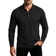 thumbnail image 3 of Rvasteizo Mens Collared Shirts Solid Casual Long Sleeve Collared Button Up Pocket Top for Fall Winter Daily L, 3 of 5