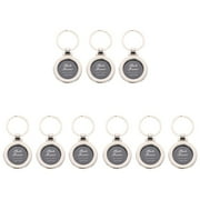 9 Pcs Photo Frame Keychain Metal Ring Picture Insert Blank Keyrings Chains DIY Couple Gift Couples Gifts Lovers