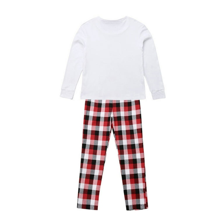 Louist Matching Family Pajamas Sets Christmas Letter Long Sleeve Tee Red Plaid Pants Xmas PJs Sleepwear Walmart