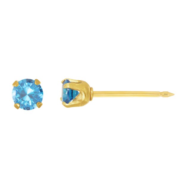 Inverness Home Ear Piercing Kit with a 14KT 3MM December CZ Earring