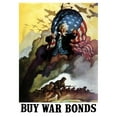 thumbnail image 2 of WWII poster of Uncle Sam holding an American Flag and urging troops into battle Poster Print, 2 of 2