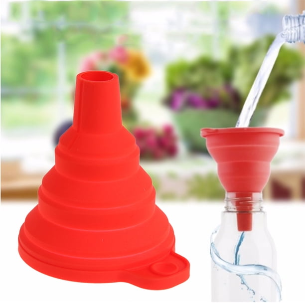 Batería de Cocina Mini embudo plegable de silicona, tolva, relleno, cocina, herramienta de cocina (rojo) Tmvgtek Libre de BPA