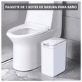 thumbnail image 3 of 2 Pack Botes De Basura Con Tapa Para Baño Cocina Eo Safe Imports Blanco, 3 of 5