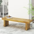 thumbnail image 5 of GDF Studio Bagwell Outdoor Acacia Wood Bench, Natural, 5 of 8
