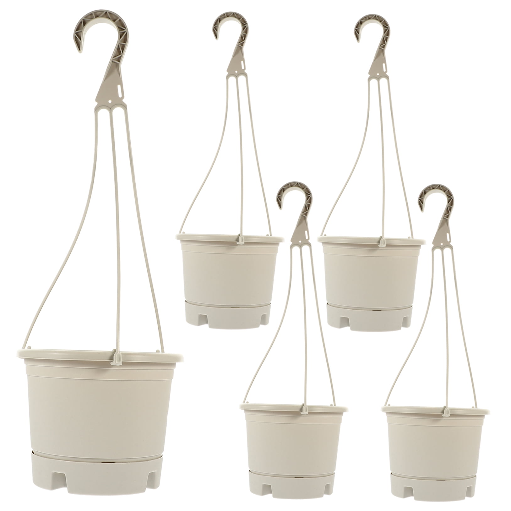 SWETRACE 5Pcs Plastic Planter Hanging Dark Grey for Indoor and Outdoor Plants 16.5X19.7in