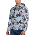 thumbnail image 3 of Balery Police Car Pattern Mens Hoodie Kangaroo Pocket Hoodie Pullover Hooded Sweatshirt Ideal for Daily Wear Travel and Home-Medium, 3 of 7