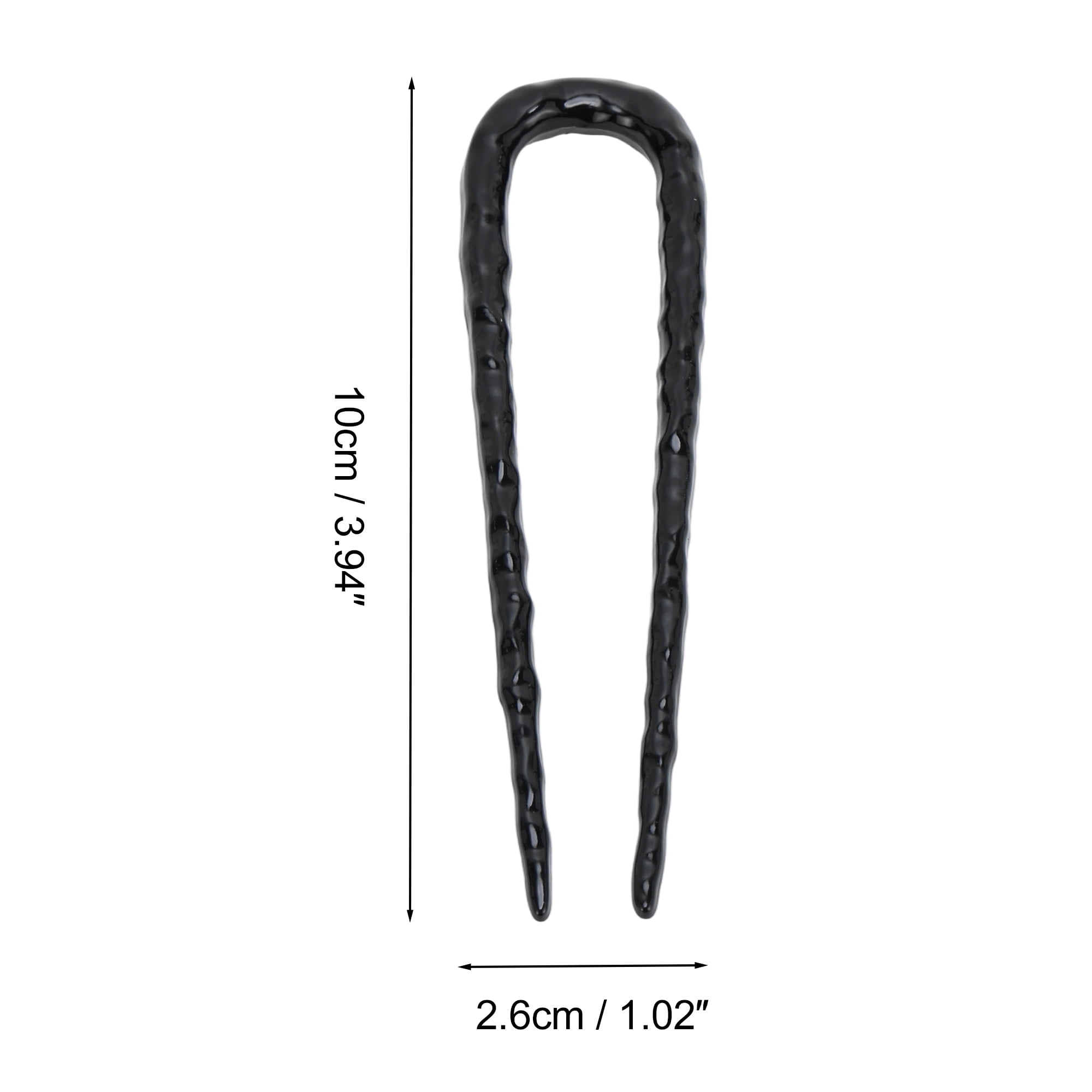 Unique Bargains U-shaped Texture Hair Pin for Women 1 Pc Black