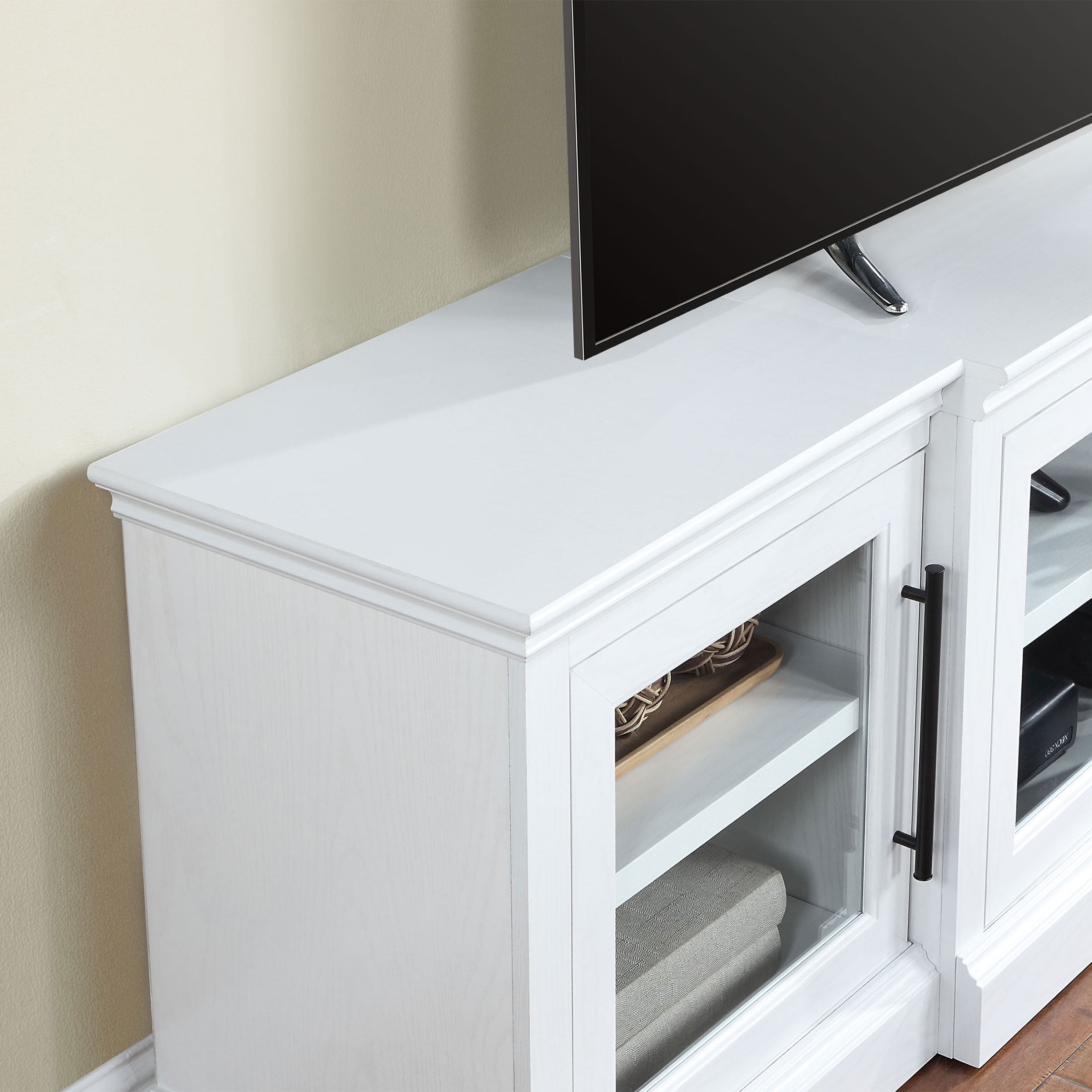 Whalen Rowan Low Profile TV Stand for TV up to 85", White Finish