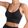 

RPVATI Womens Comfort Sports Bralette Wirefree Seamless Cami Bra for Women Everyday Criss Cross Back V-Neck Bra