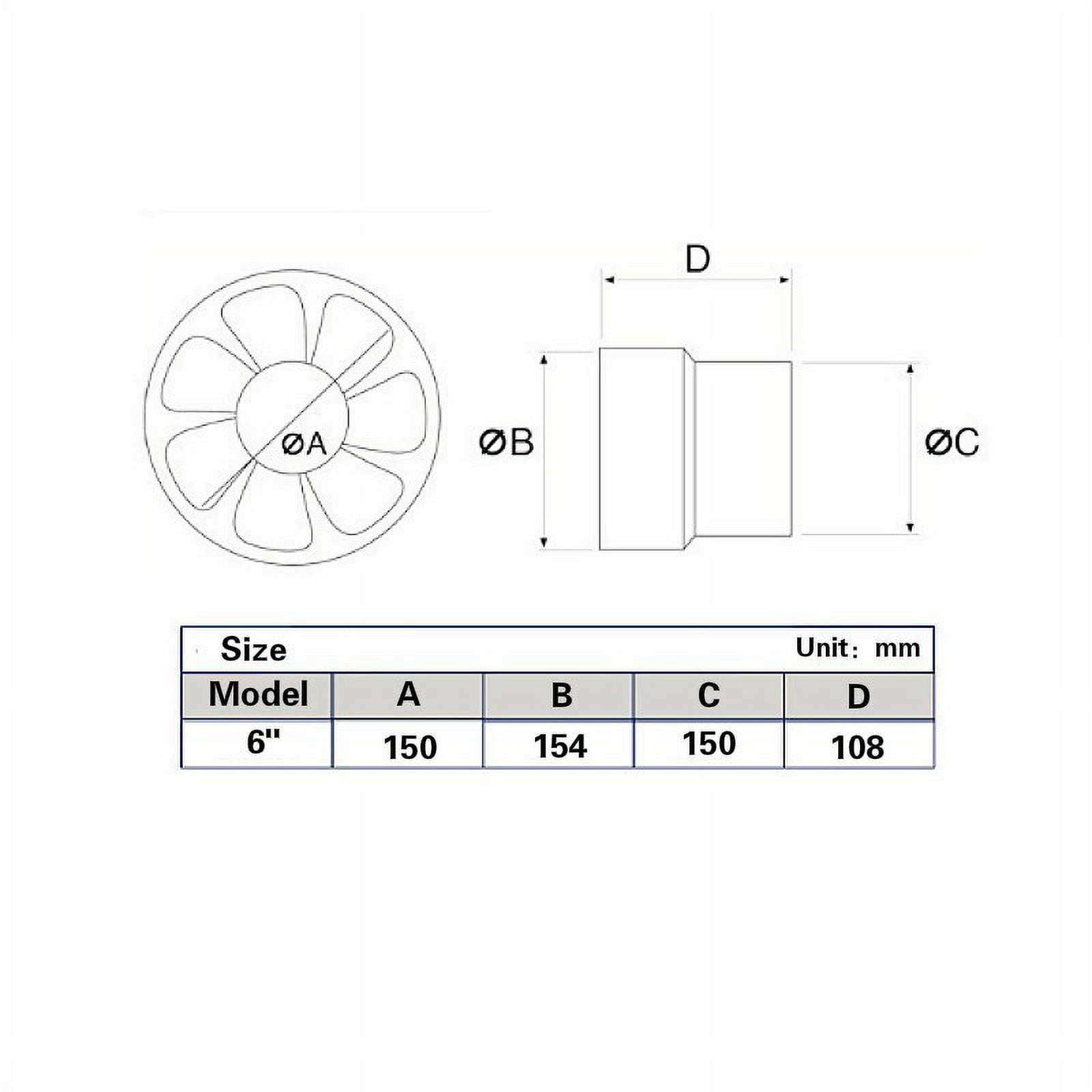 Best Quiet ventilator 6" Inline Duct Fan Extractor Fan Ceiling Ventilation Pipe Exhausted Fan for Bedroom Bathroom Supplies 220V