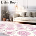 thumbnail image 2 of ODIKA 4x6 Machine Washable Non-Slip Area Rug, Preppy Petal Mosaic with Interlocking Starburst Blooms and Subtle Leaf Trails Ultra Soft Rug, None, 552527, 2 of 7