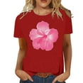 thumbnail image 1 of LUOGENLI T-shirts pour Femmes Mode Décontractée Chemises Imprimées Col Rond Manches Courtes Tee Tops Tunique Blouse T-shirts Graphiques Pêche Saint-Valentin Rouge TTG, 1 of 4